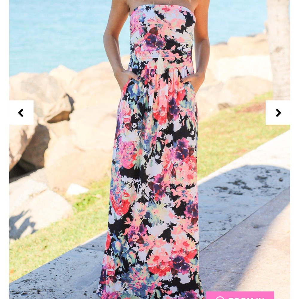 Summer neon floral dress